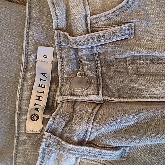 Athleta Sculptek Gray Skinny Mid Rise 5 Pocket Denim Jeans Size 0 - Picture 3 of 7